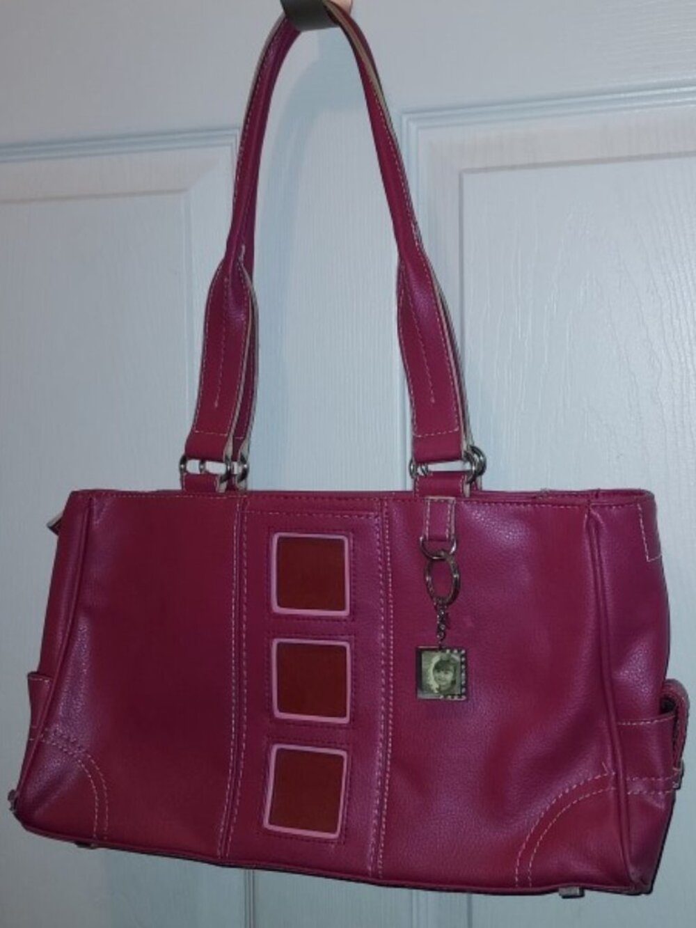Vintage AMM Vituri Crafters Scrapbooking Raspberry Tote Business Organizer Bag